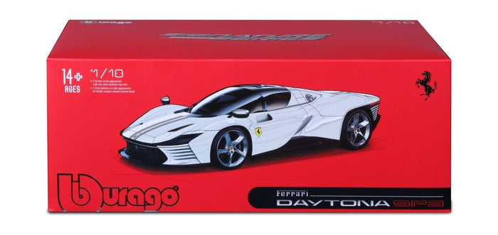 1:18th Signature Series Ferrari Daytona SP3 White wGrey Stripes