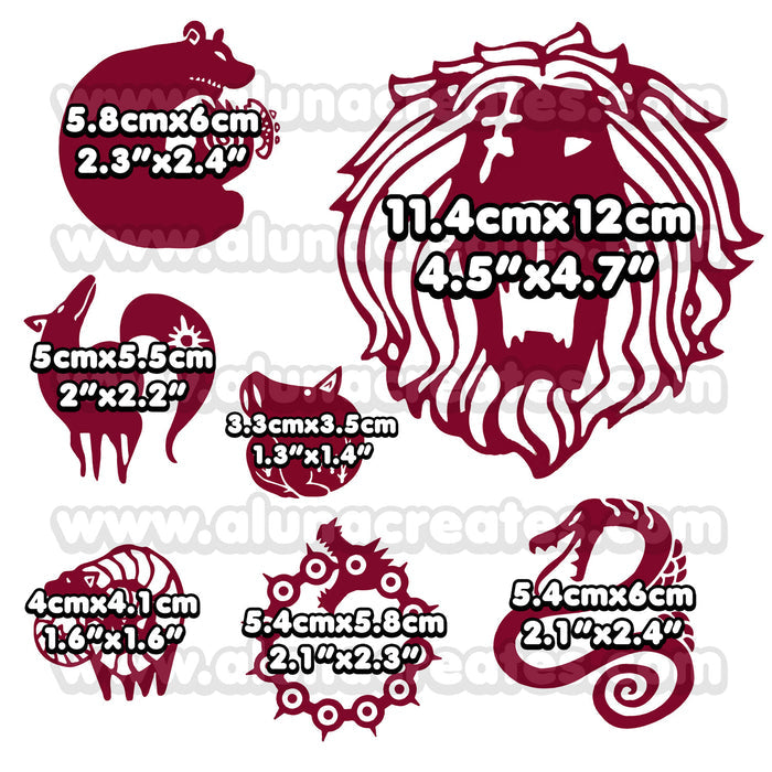 7 Deadly Sins | Temporary Tattoos | FULL SET - AlunaCreates