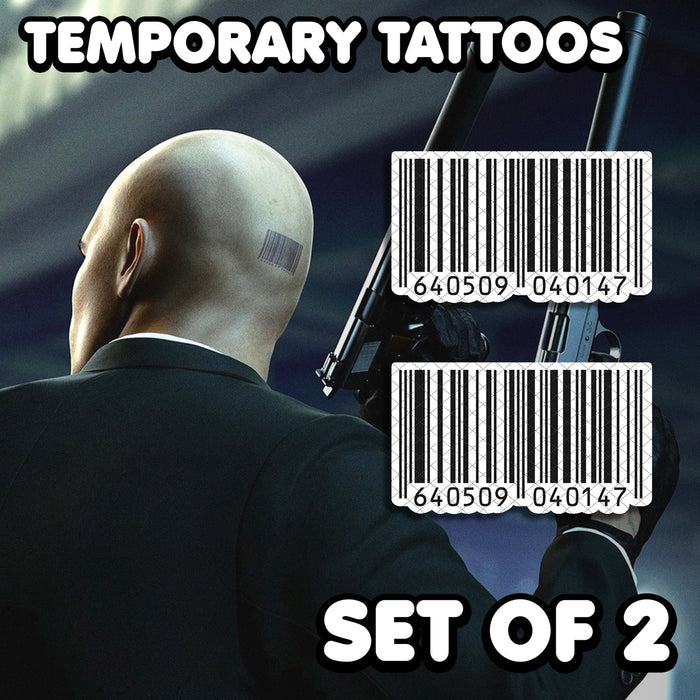 Agent 47 - Hitman | Temporary Tattoos | SET OF 2 - AlunaCreates