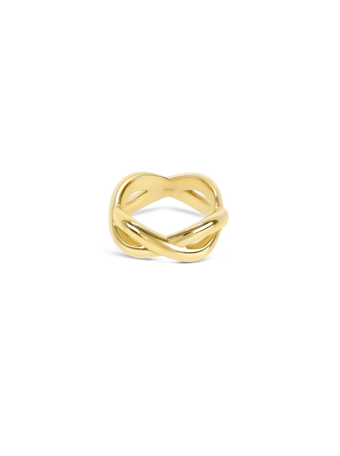 Anel One Infinity Crossed Gold - OJIFR01G