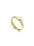 Anel One Lucky Flower Crystal Gold