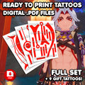 Arataki Itto - Genshin Impact | READY TO PRINT .PDF TATTOOS | FULL SET - AlunaCreates