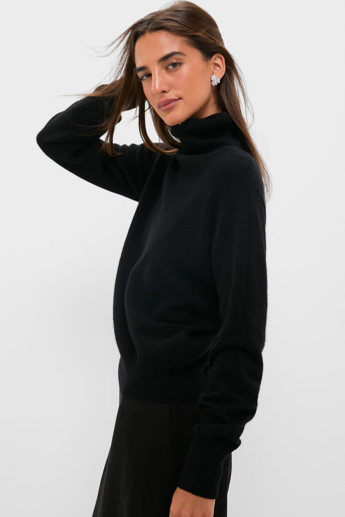 Black Cashmere Evelyn Turtleneck