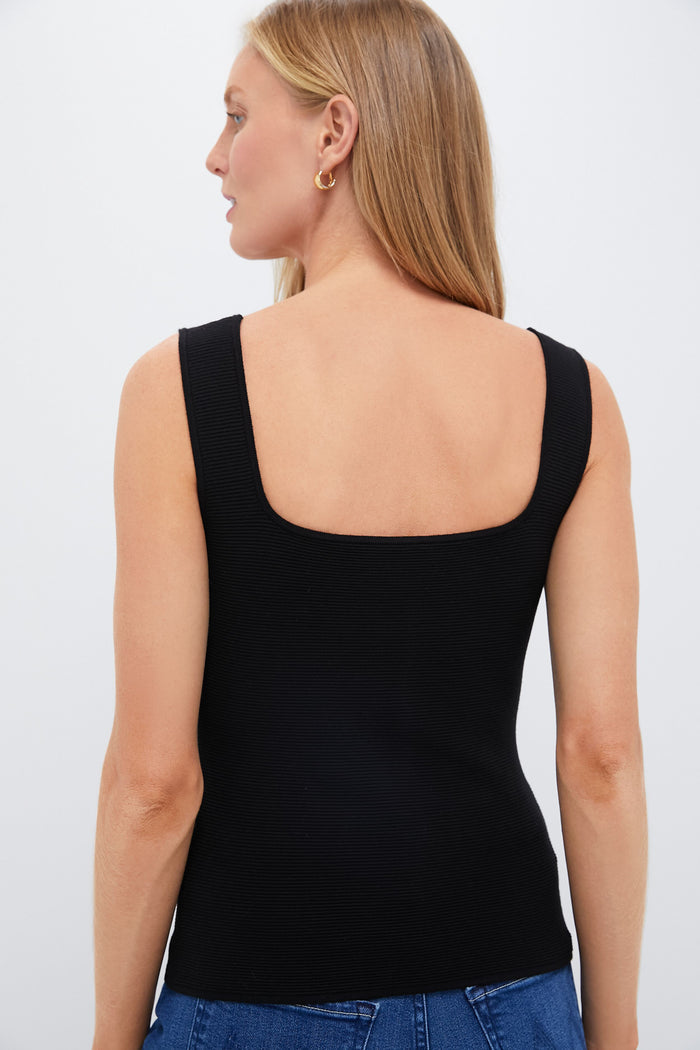 Black Sara Rib Knit Tank