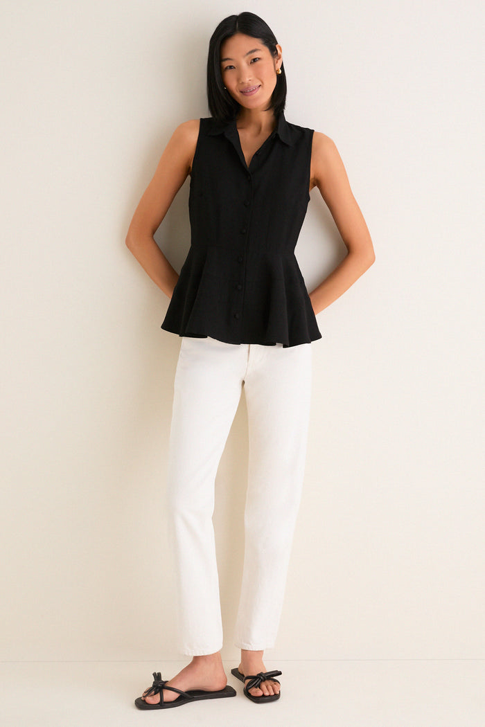 Black Sleeveless Ashlen Blouse