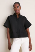 Black Trapunto Stitch Sofia Shirt