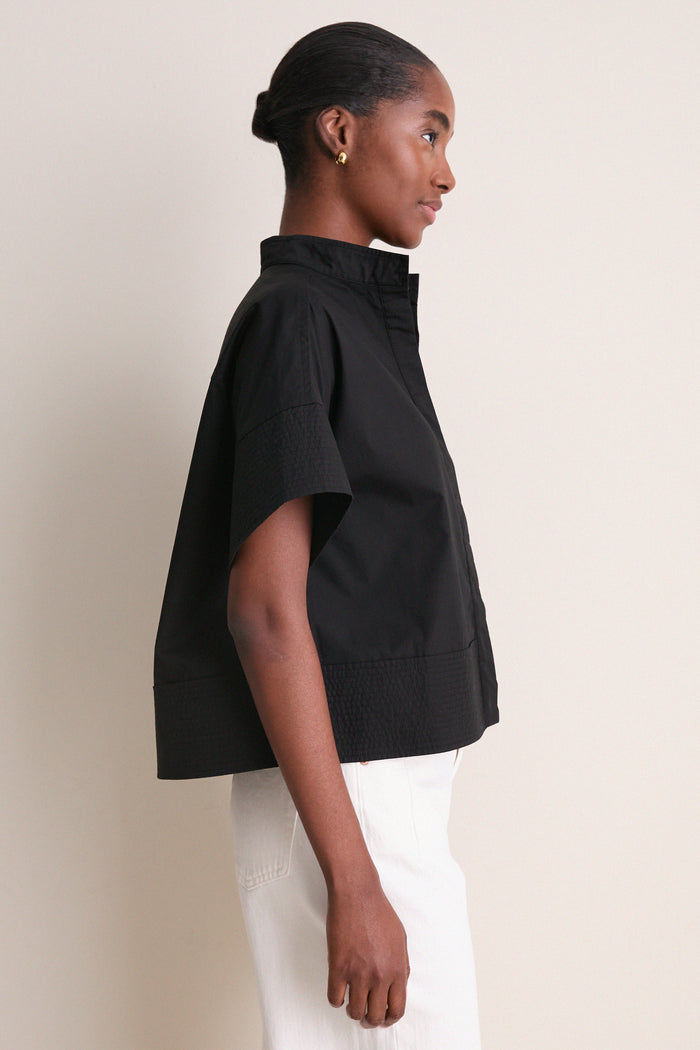 Black Trapunto Stitch Sofia Shirt