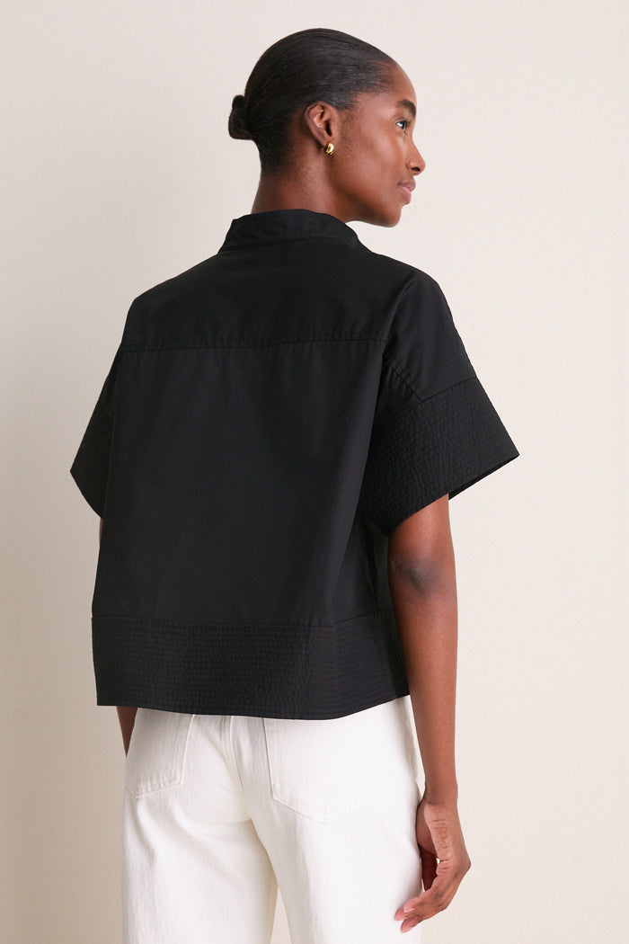 Black Trapunto Stitch Sofia Shirt