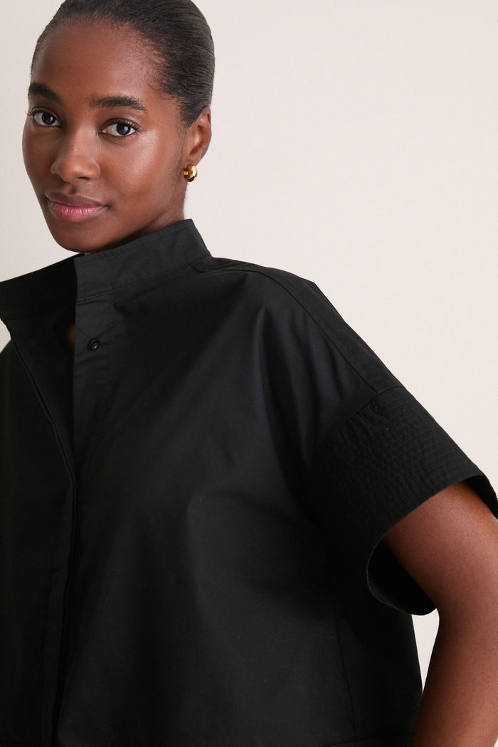 Black Trapunto Stitch Sofia Shirt