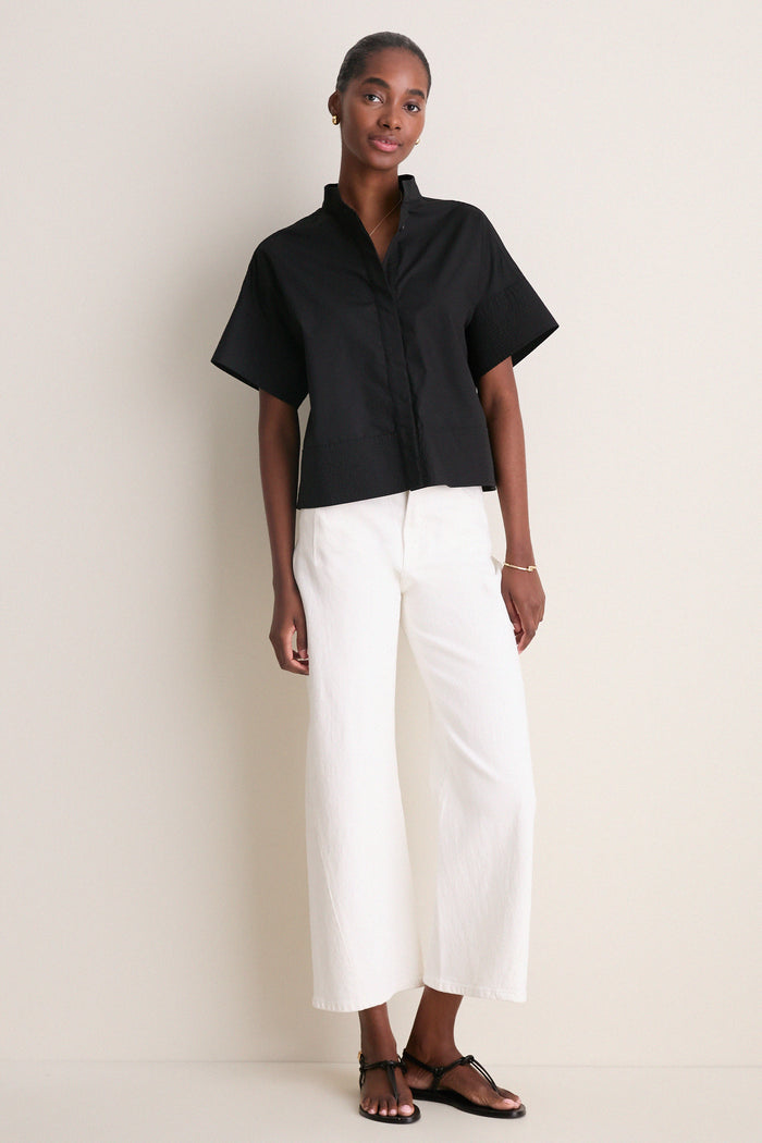 Black Trapunto Stitch Sofia Shirt