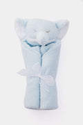 The Angel Dear blue towel is creatively wrapped in an elephant shape, making it a charming baby comforter or elephant blankie.