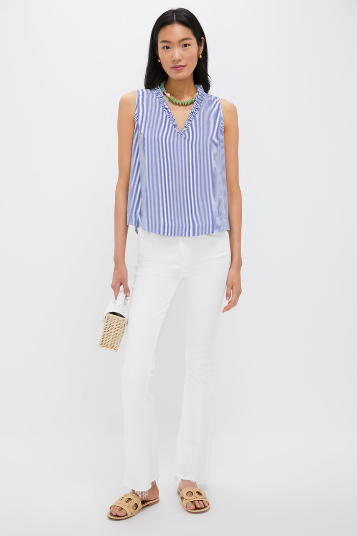 Blue Striped Veronica Top
