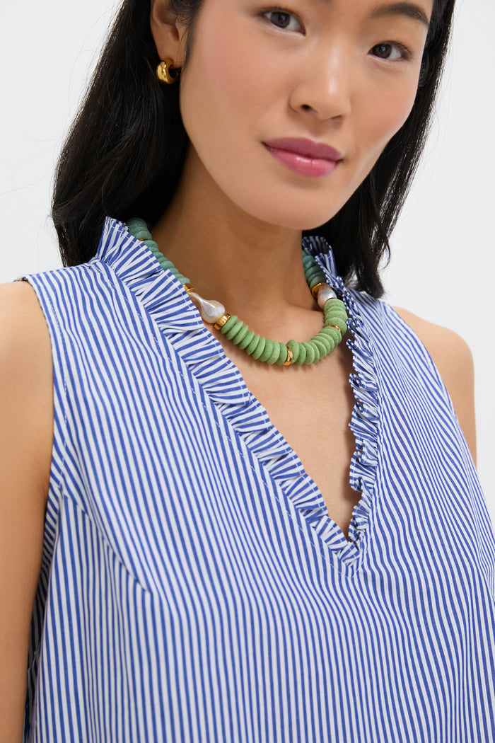 Blue Striped Veronica Top