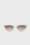 QUAY white cat-eye sunglasses with gradient tinted lenses are a stylish accessory, perfect for adding flair to any outfit.