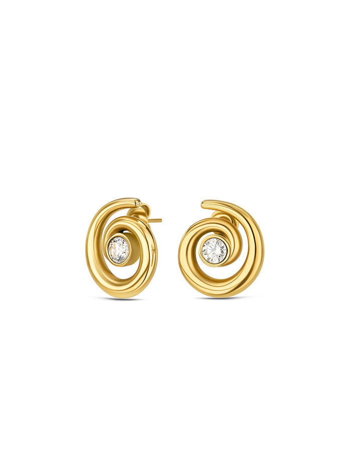 Brincos One Senhora Chess Spiral Gold - OJCHE01G