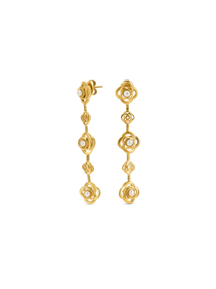 Brincos One Rose Pearl Long - OJRE03D