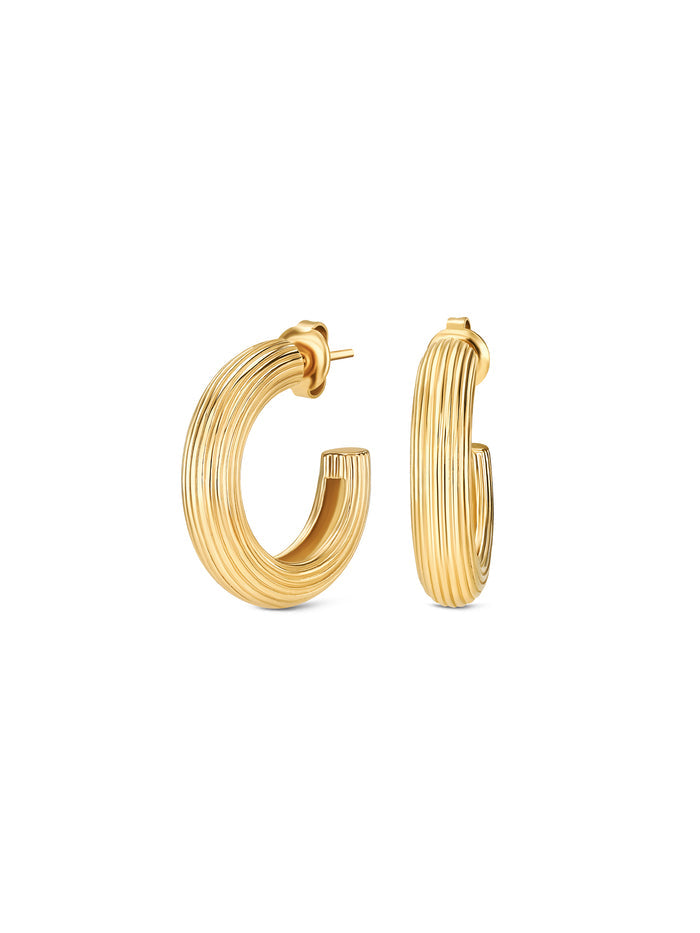 Brincos One Senhora Texture Gold - OJEEP74G