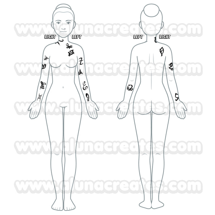 Clary Fray - Shadowhunters | READY TO PRINT .PDF TATTOOS | FULL SET - AlunaCreates