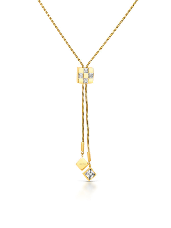Colar One Senhora Chess Long Gold - OJCHN02G