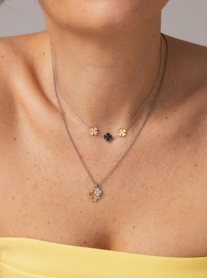 Colar One Lucky Flower Crystal - OJLFN04SG