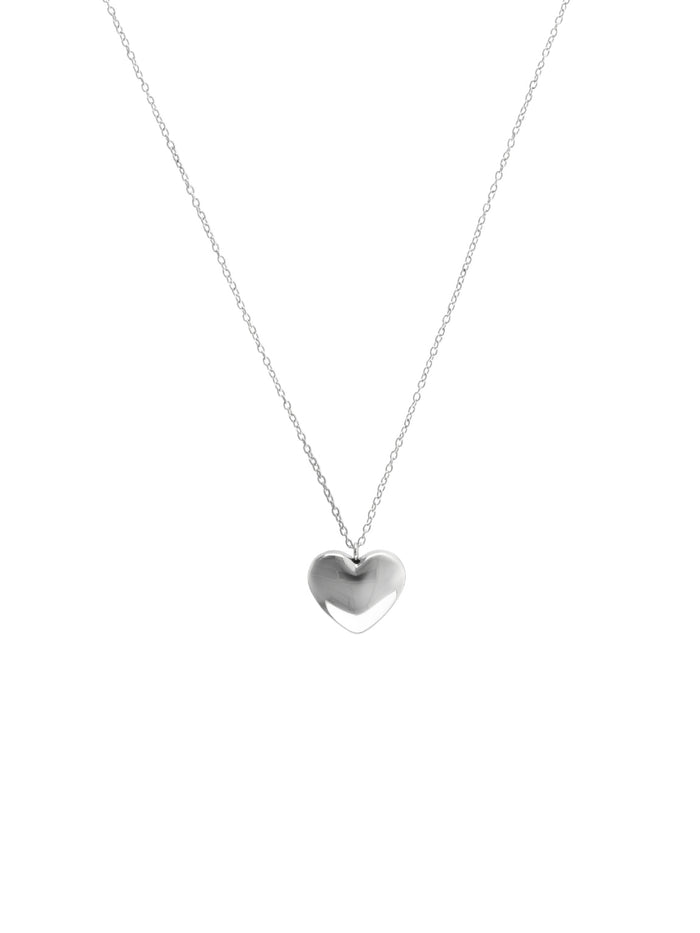 Colar One Neckmess Heart Big Silver