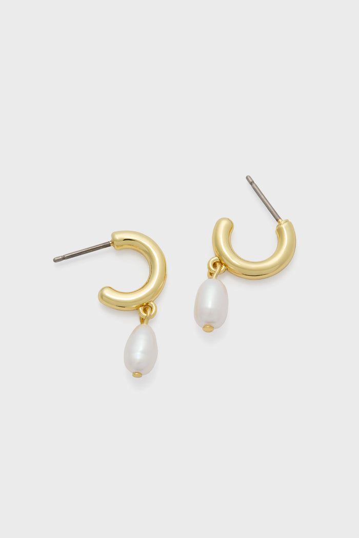 Drop Pearl Annabelle Hoop Earrings