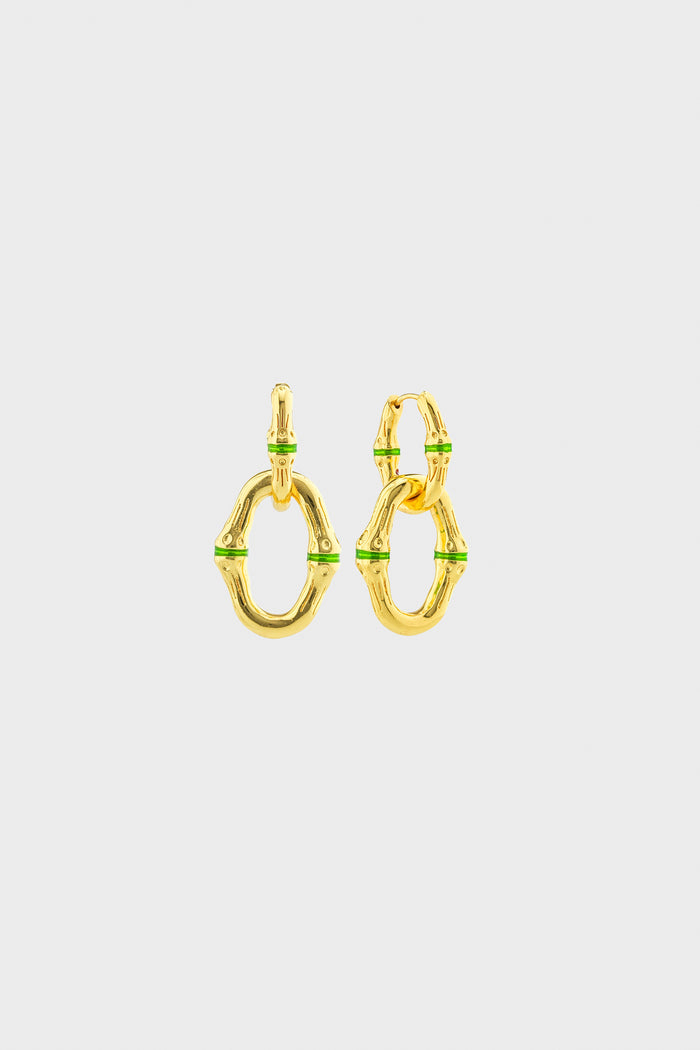 Enamel Bangkok Bamboo Link Earrings