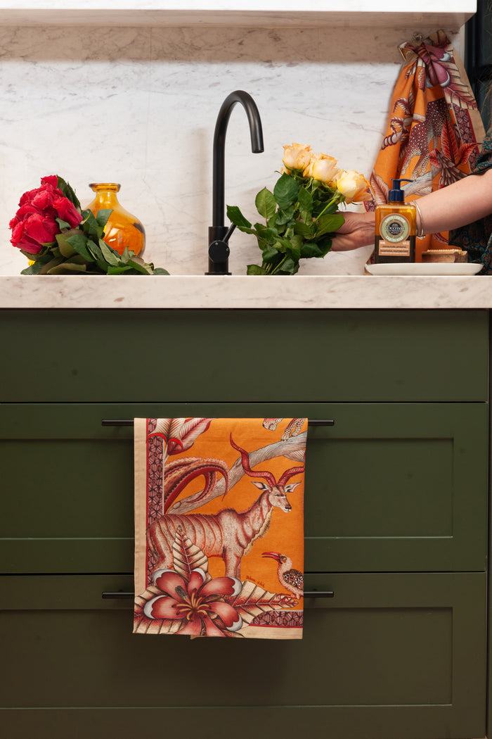 Flame Pangolin Park Tea Towel