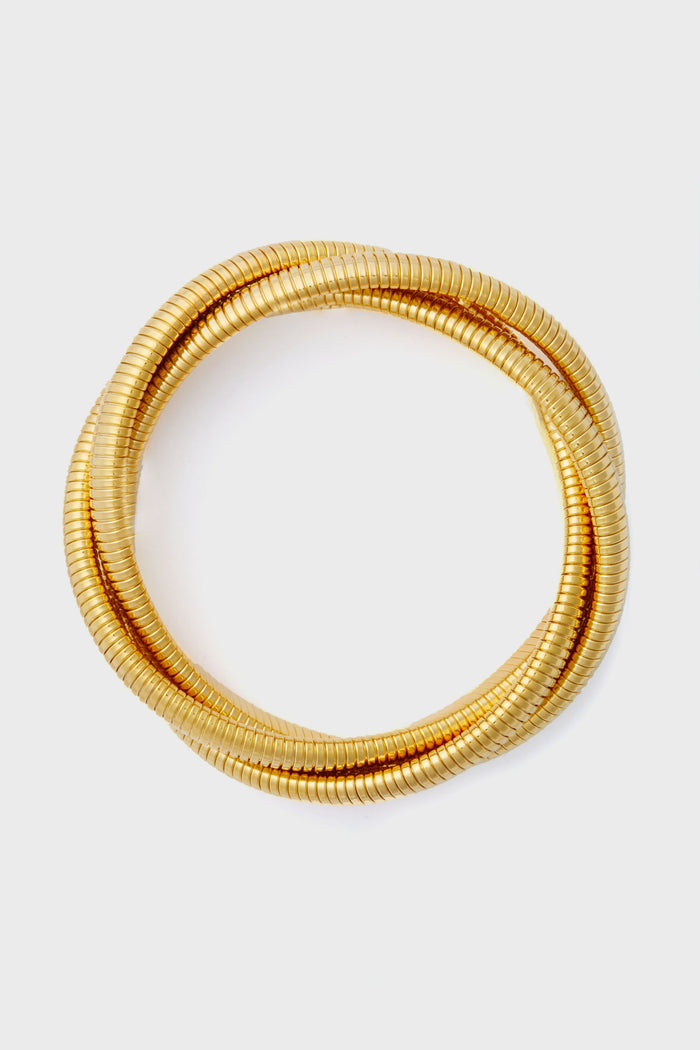 Gold Large Triple Twisted Cobra Bracelet