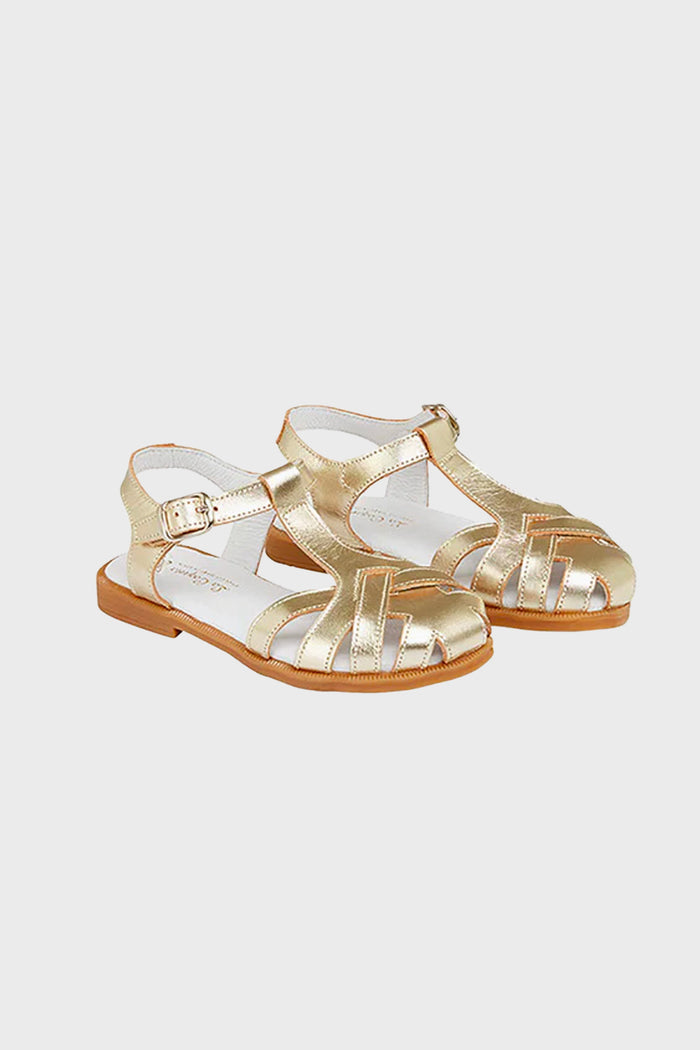 Gold Sofia Leather Girl Sandals