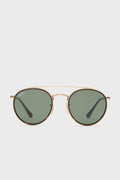 Gold Tortoise Arista Round Sunglasses