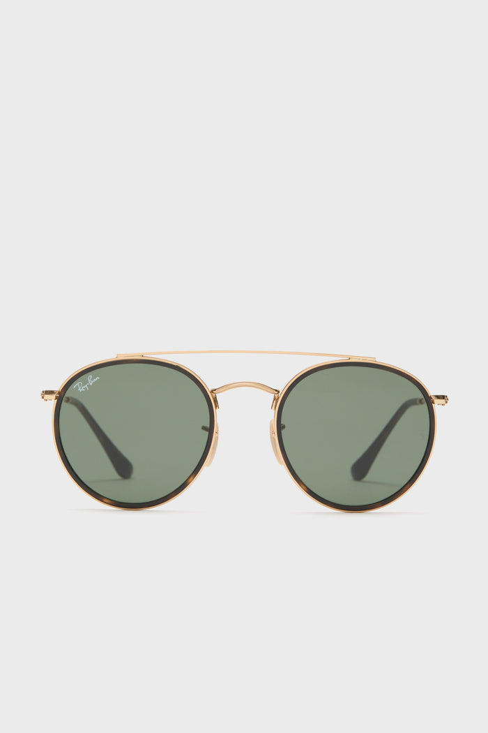 Gold Tortoise Arista Round Sunglasses
