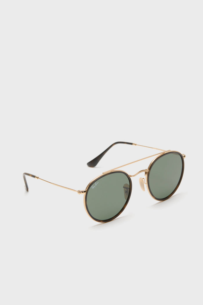 Gold Tortoise Arista Round Sunglasses