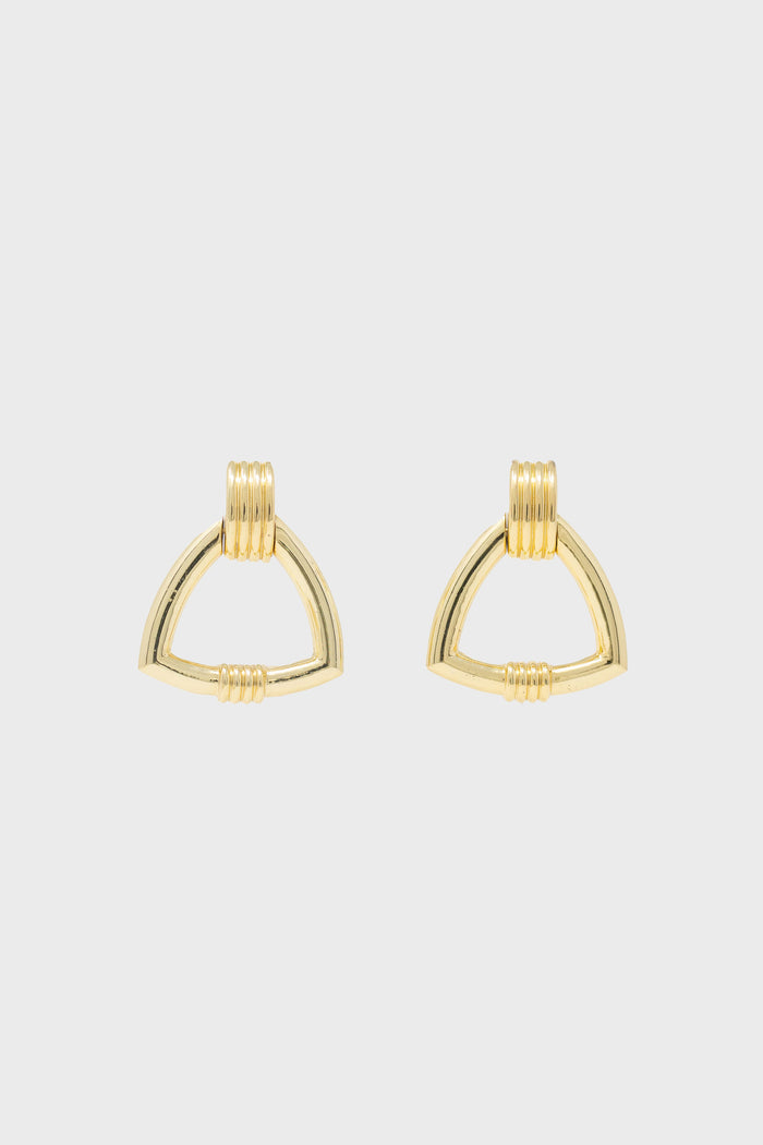 Gold Triangle Earrings