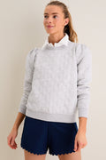 Gray Puff Sleeve Quilted Stretch Campbell Pullover