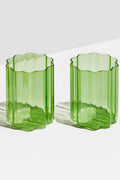 Green Wave Glasses (Set of 2)
