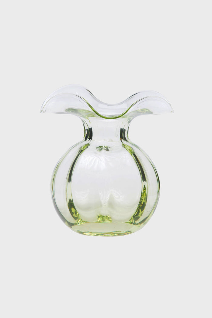 Hibiscus Medium Green Fluted Vase