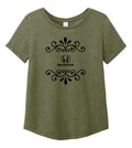 Honda Ladies Army Green Scroll Logo Tee