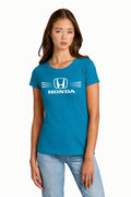 Honda Racing Ladies Round Neck Tee Tahiti Blue