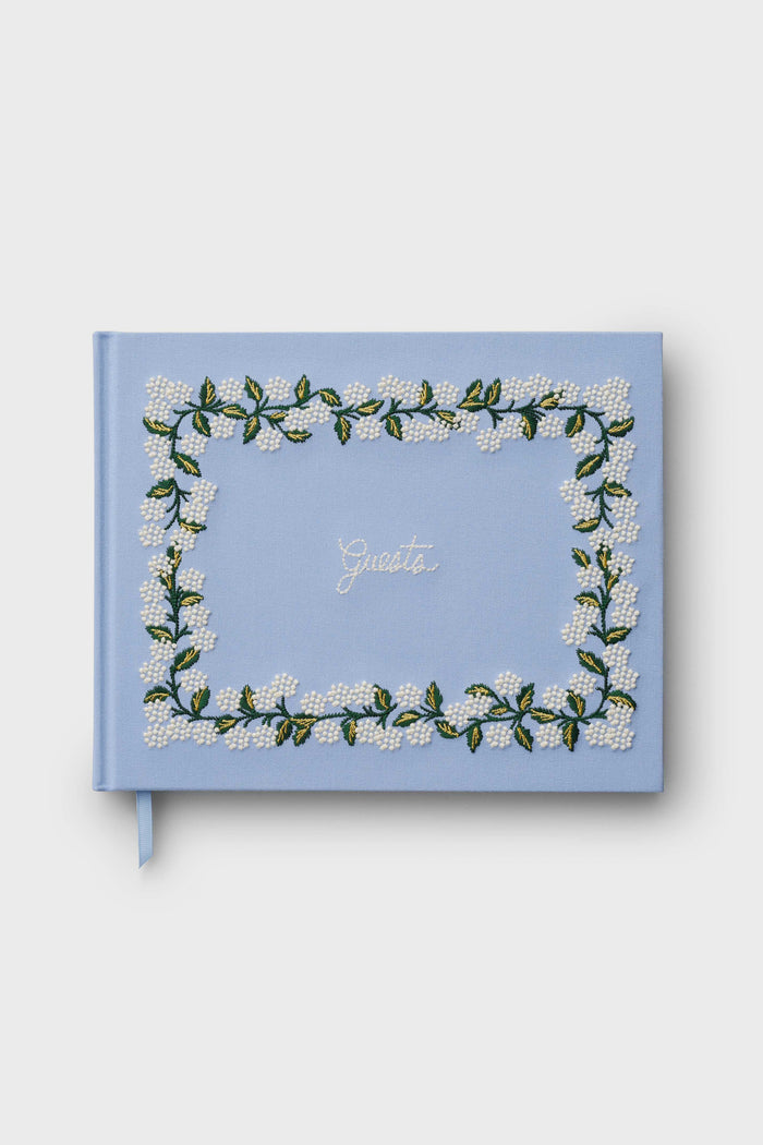 Hydrangea Embroidered Guest Book