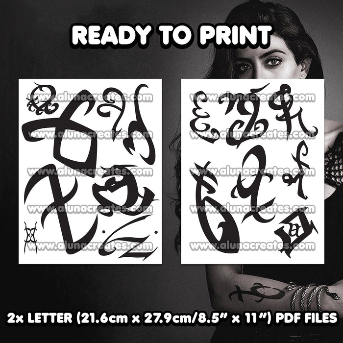 Isabelle Lightwood - Shadowhunters | READY TO PRINT .PDF TATTOOS | FULL SET - AlunaCreates