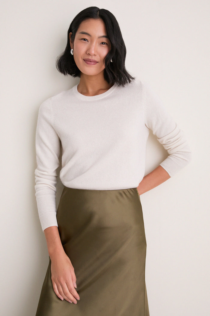 Ivory Cashmere Elizabeth Crewneck