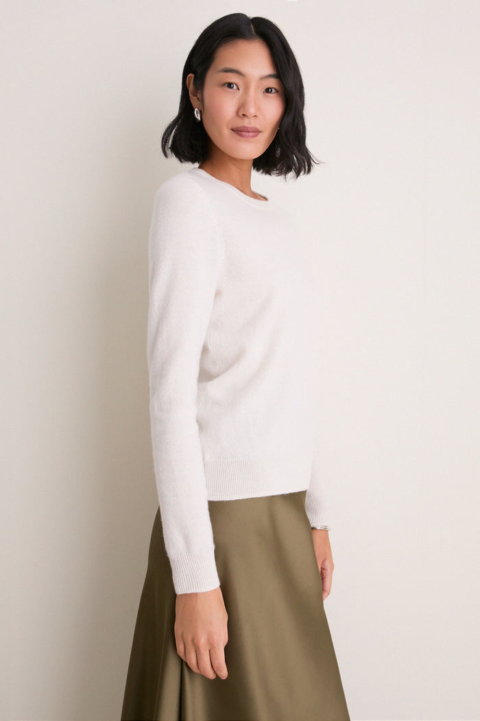 Ivory Cashmere Elizabeth Crewneck