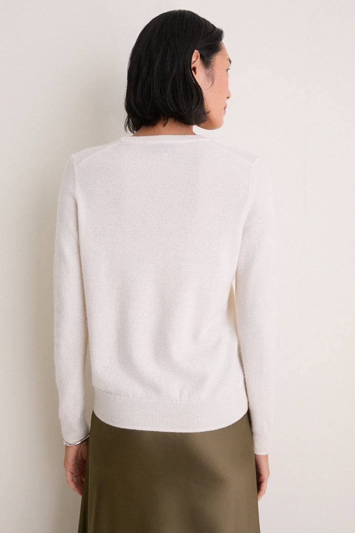 Ivory Cashmere Elizabeth Crewneck
