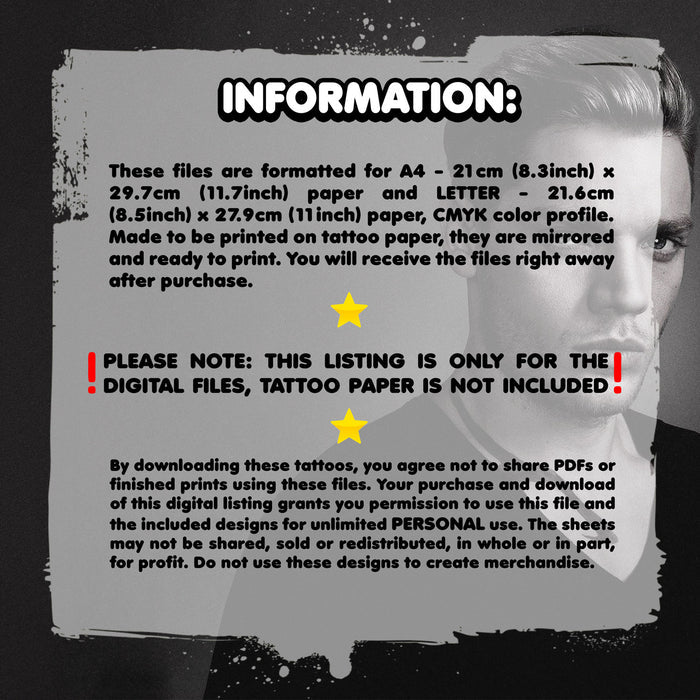 Jace Wayland - Shadowhunters | READY TO PRINT .PDF TATTOOS | FULL SET - AlunaCreates