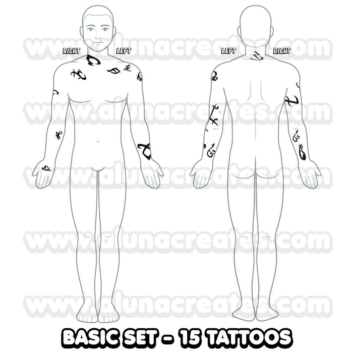 Jace Wayland - Shadowhunters | READY TO PRINT .PDF TATTOOS | FULL SET - AlunaCreates