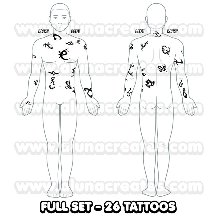 Jace Wayland - Shadowhunters | READY TO PRINT .PDF TATTOOS | FULL SET - AlunaCreates