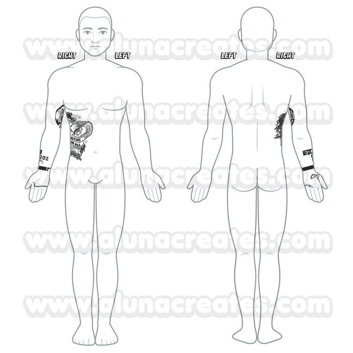 Johnny Silverhand - Cyberpunk 2077 | Temporary Tattoos | FULL SET - AlunaCreates
