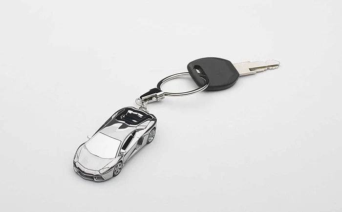 Lamborghini Aventador LP700-4 Keychain Chrome