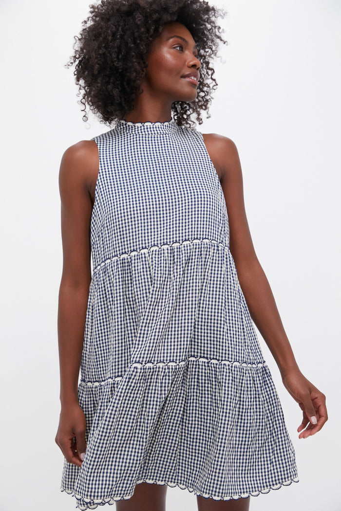 Navy Gingham Morgan Dress